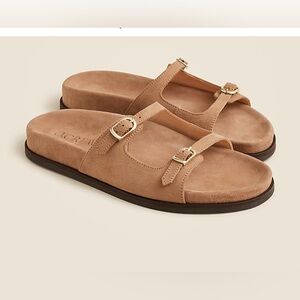 J.Crew Colbie buckle sandals in suede caramel frappe size 8